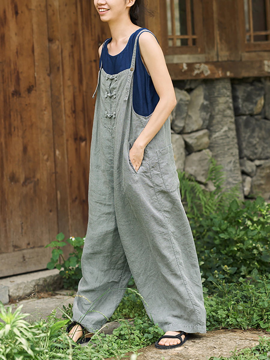 Cindy™ - Retro Solid Color Jumpsuit