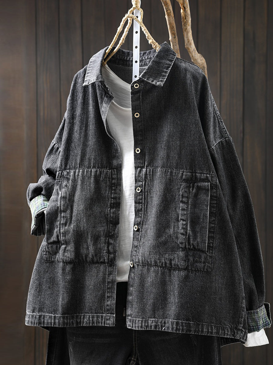 Cerse™ - Vintage Collar Denim Jacket
