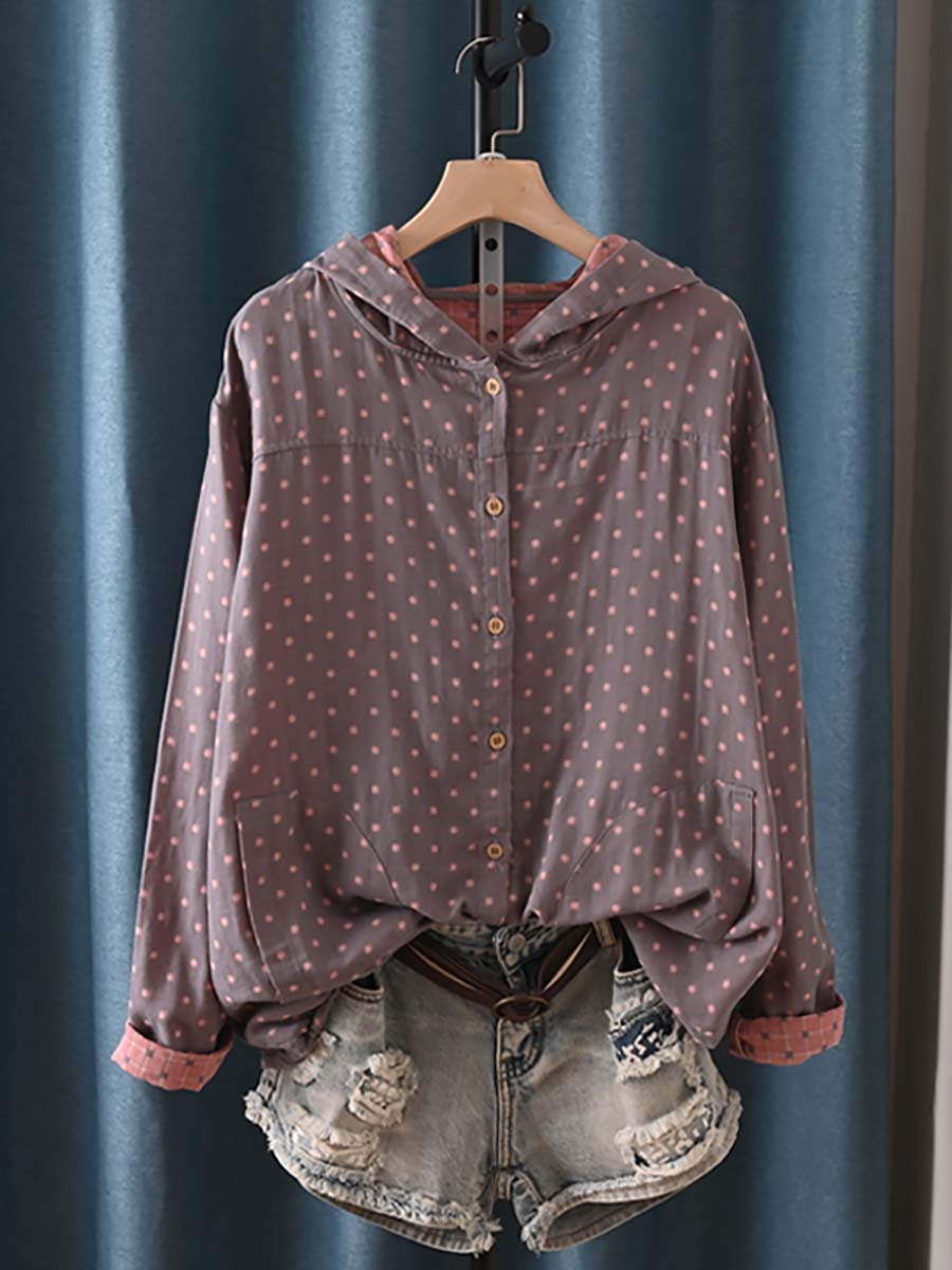 Briana™ - Vintage Plaid Hooded Shirt