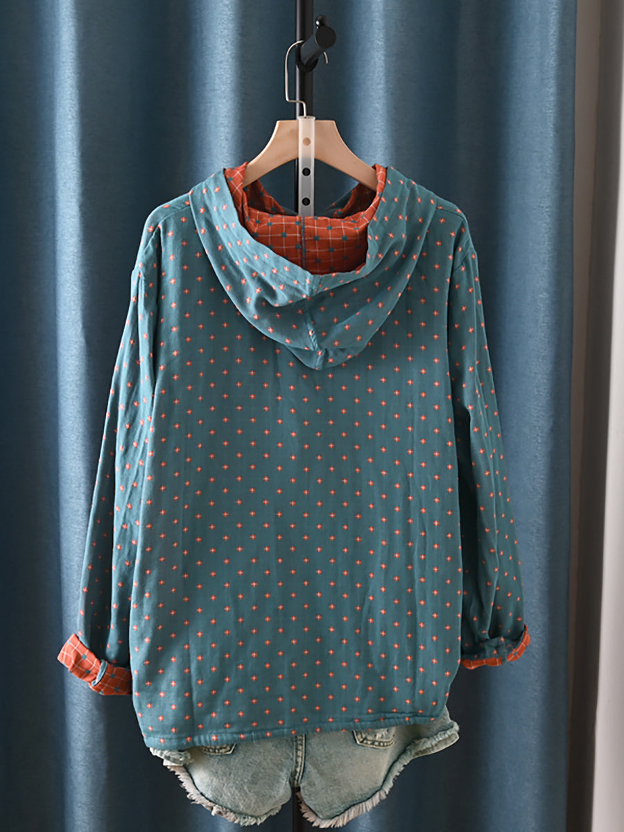 Briana™ - Vintage Plaid Hooded Shirt
