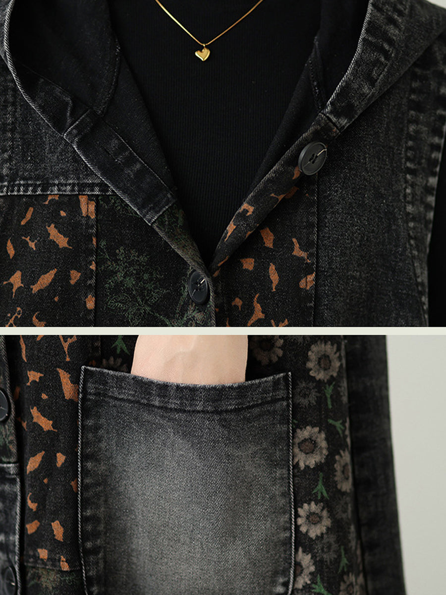 Diona™ - Vintage Denim Hooded Coat