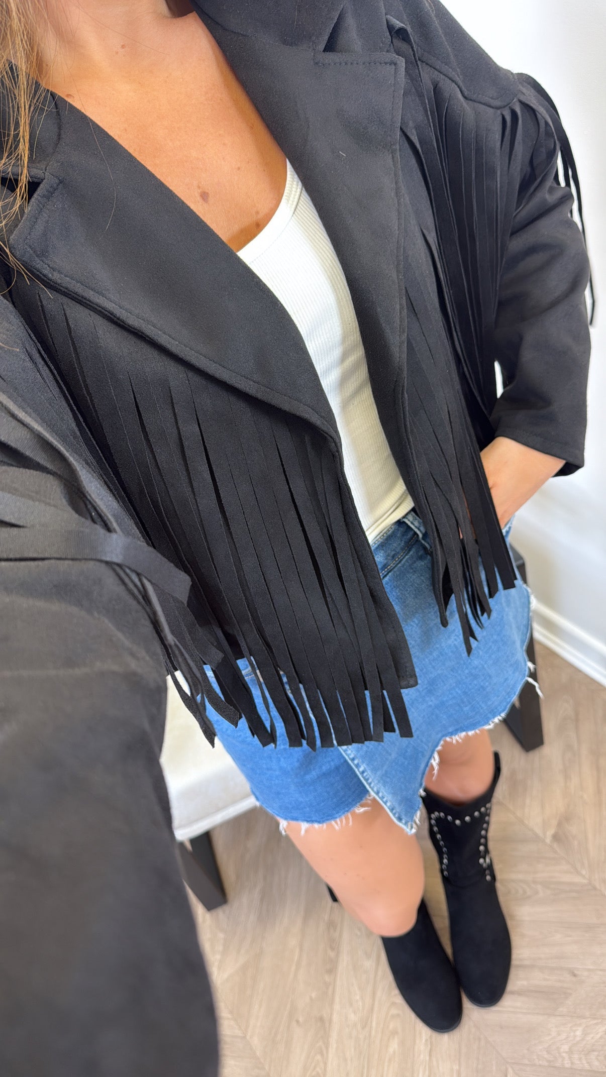 Elena™ Fringe Suede Jacket