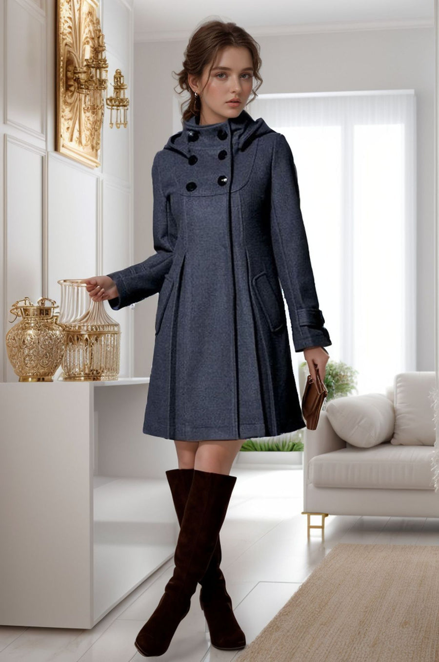 Grace™ - Long coat with hood