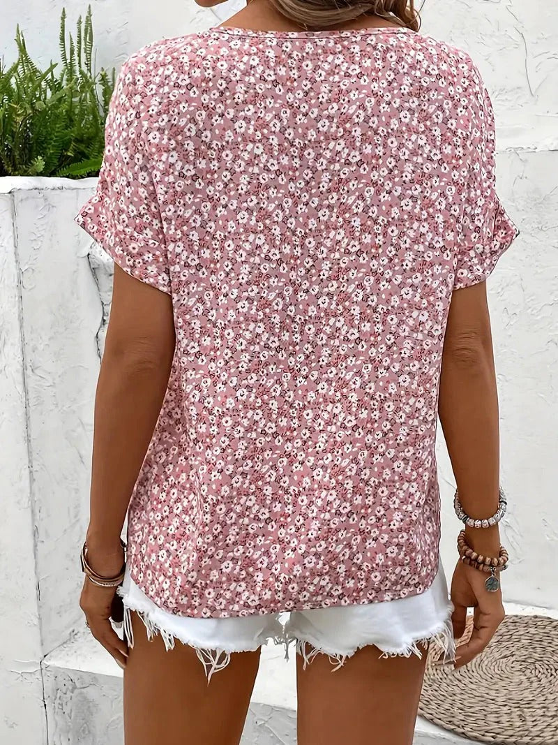 Zelma™ – Floral Blouse with V-Neck
