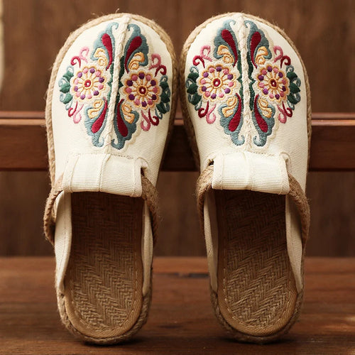 Kathy™ – Cotton Sandals with Floral Print