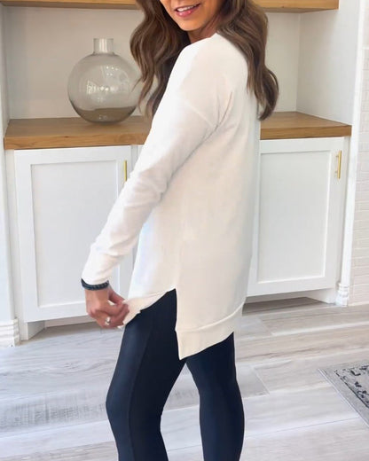 Honey™ - Solid Color Long Sleeve Top