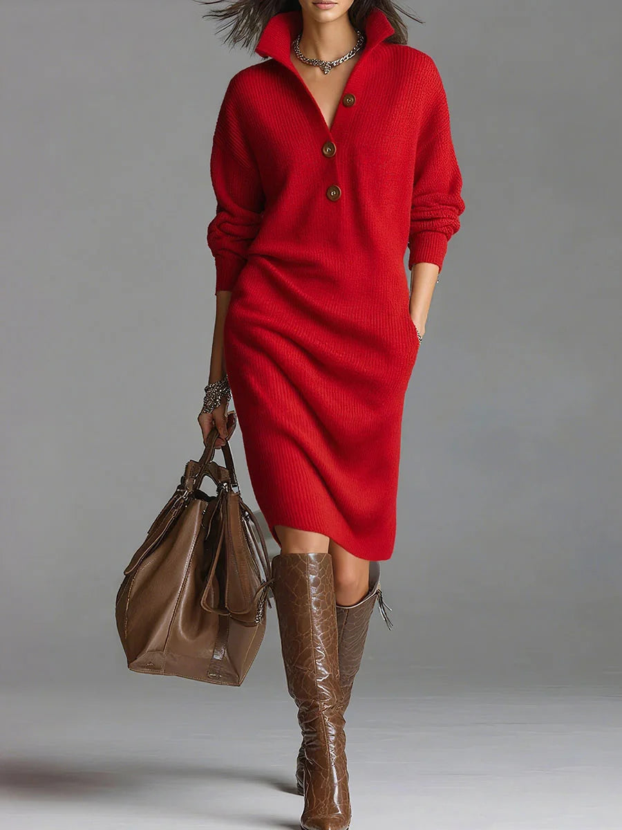 Praia™ - Solid Color Knit Dress