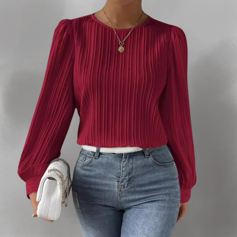 Carla™ – Pleated Long-sleeve Blouse