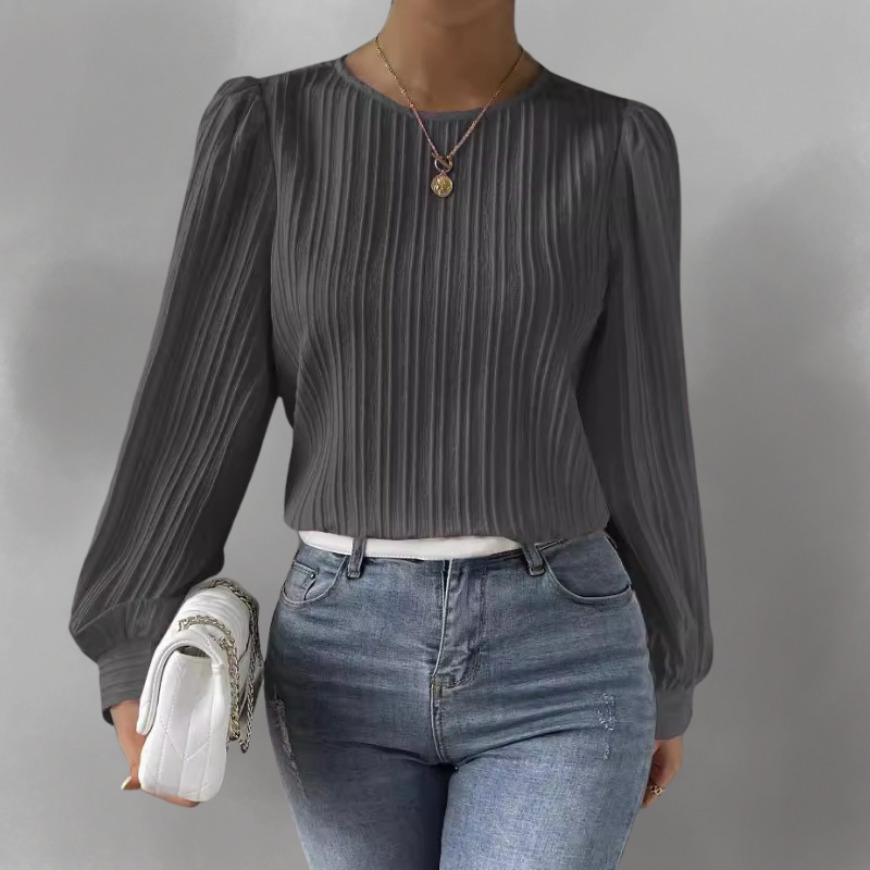 Carla™ – Pleated Long-sleeve Blouse