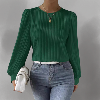 Carla™ – Pleated Long-sleeve Blouse