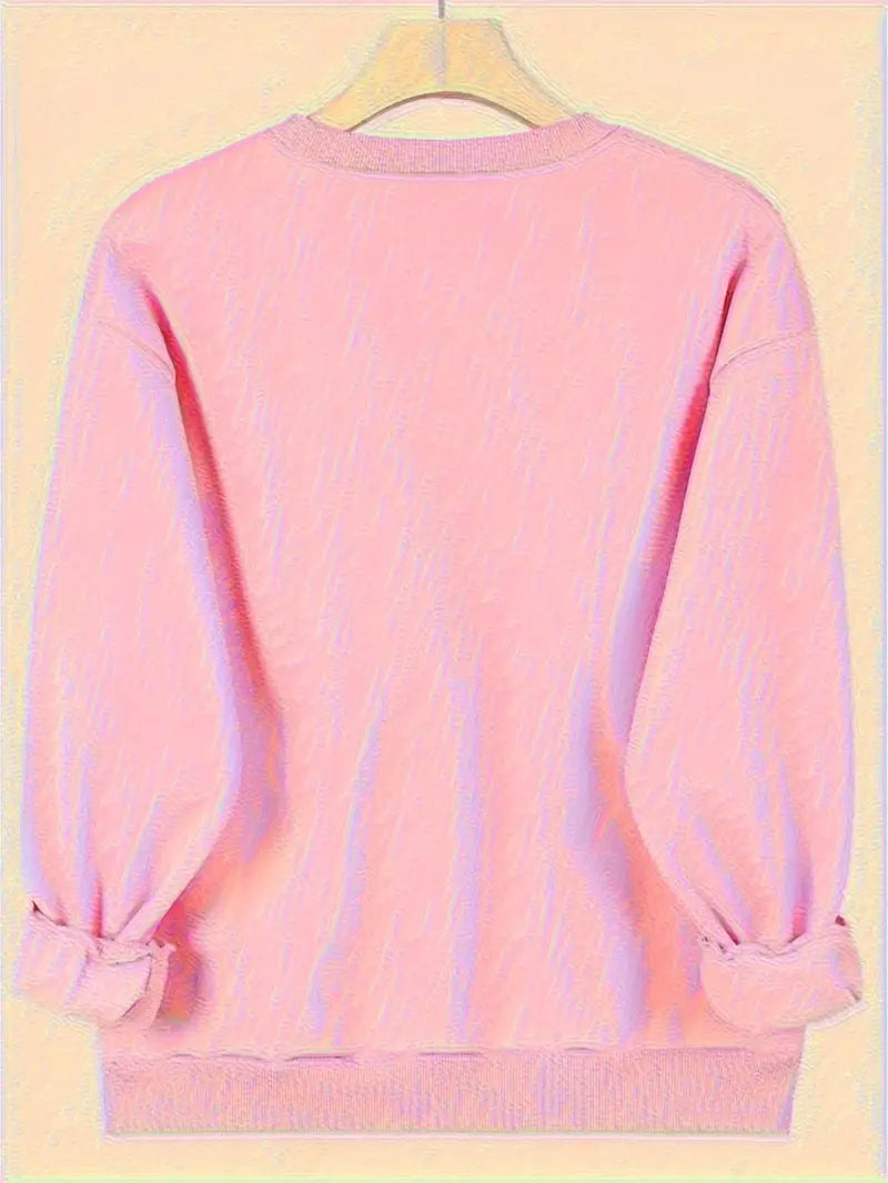 Casual Love Printed Sweatshirt | Together Against Breast Cancer