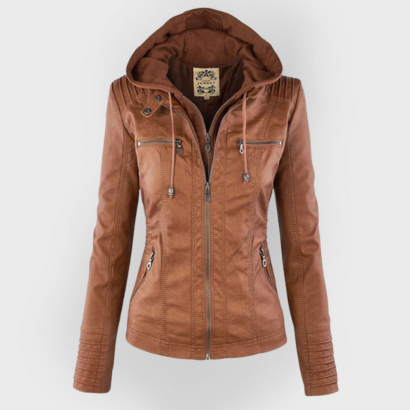 Bellini™ - Stylish Hooded Leather Jacket