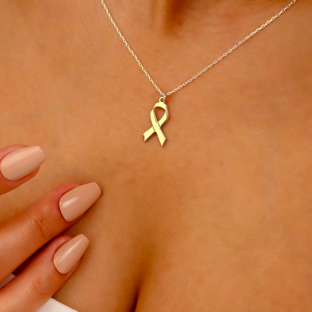 Delicate Ribbon Necklace | Together Against Breast Cancer
