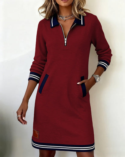 Eran™ - Long Sleeve Zipper Dress
