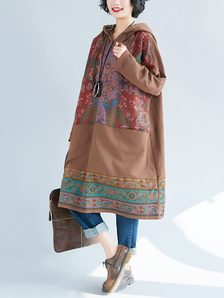 Debra™ - Spliced Long Hooded Dress