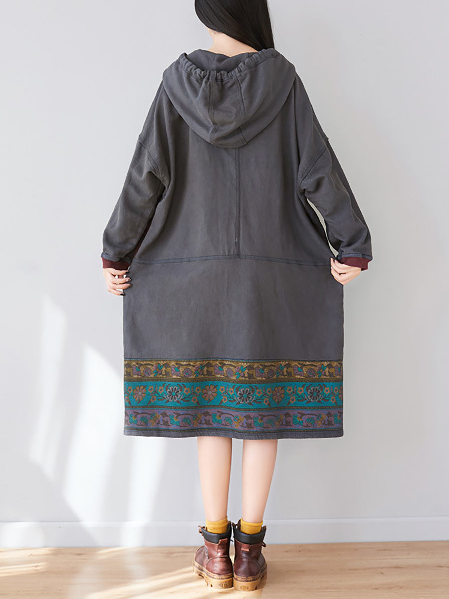 Debra™ - Spliced Long Hooded Dress