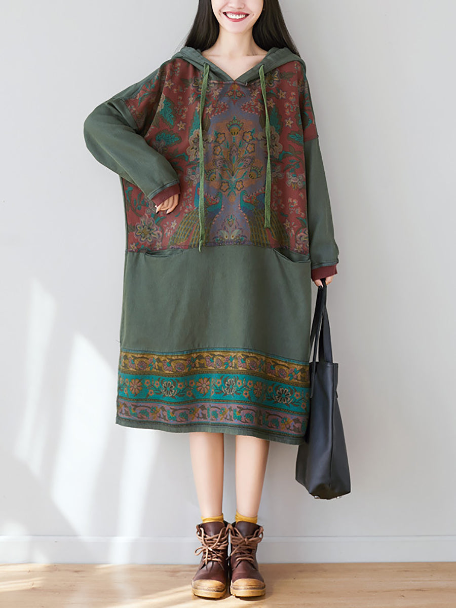 Debra™ - Spliced Long Hooded Dress