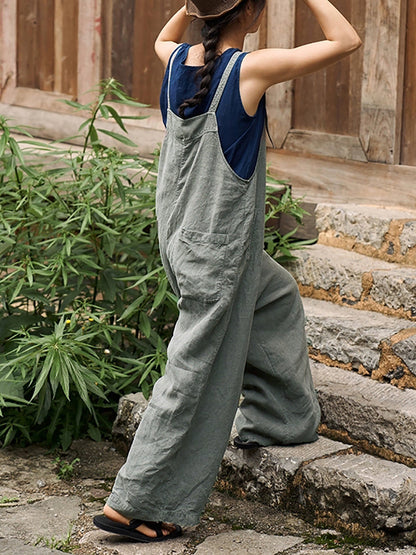 Cindy™ - Retro Solid Color Jumpsuit