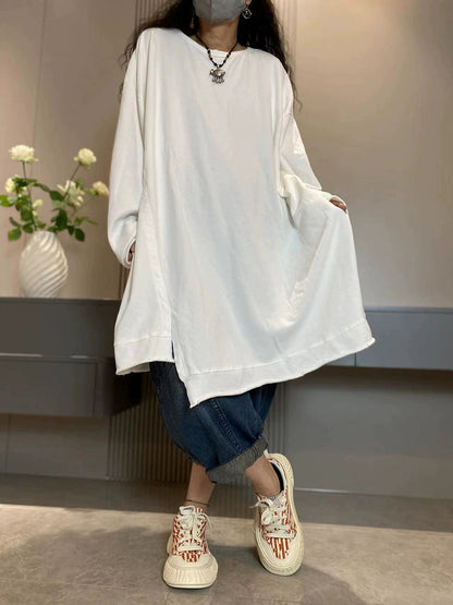 Anita™ - O-Neck Cotton Long Shirt