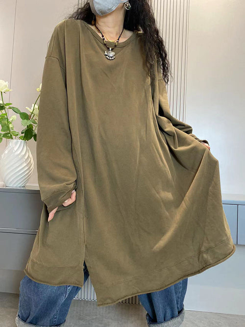 Anita™ - O-Neck Cotton Long Shirt