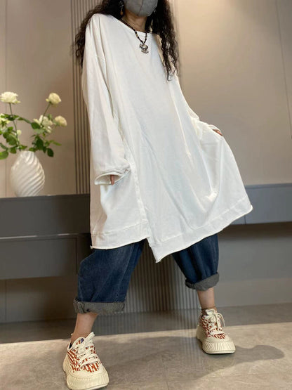 Anita™ - O-Neck Cotton Long Shirt