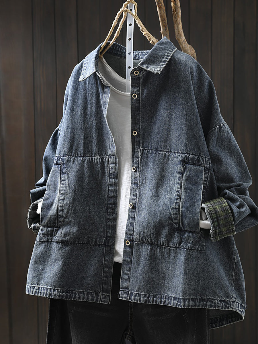 Cerse™ - Vintage Collar Denim Jacket