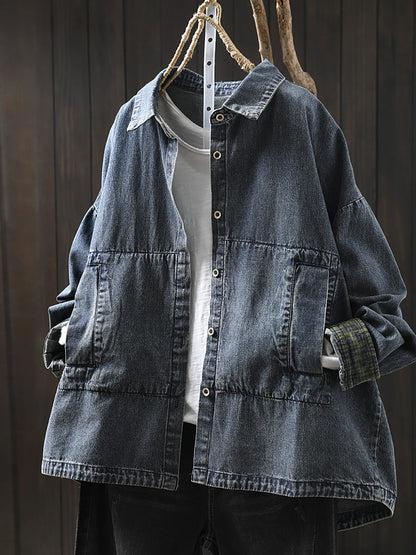 Cerse™ - Vintage Collar Denim Jacket