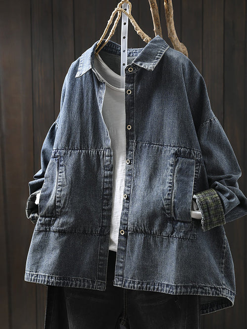 Cerse™ - Vintage Collar Denim Jacket