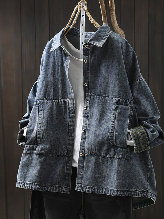 Cerse™ - Vintage Collar Denim Jacket
