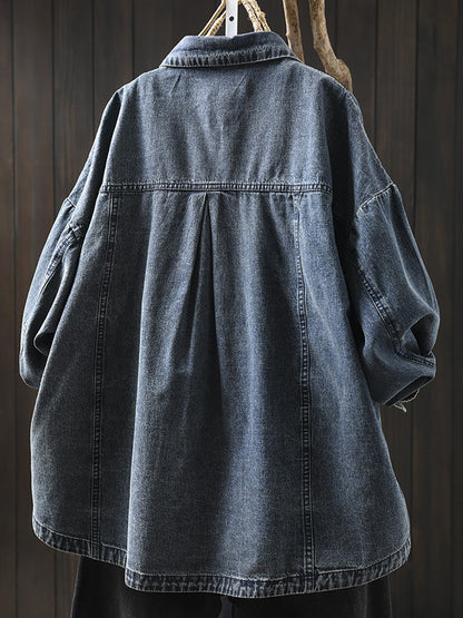 Cerse™ - Vintage Collar Denim Jacket