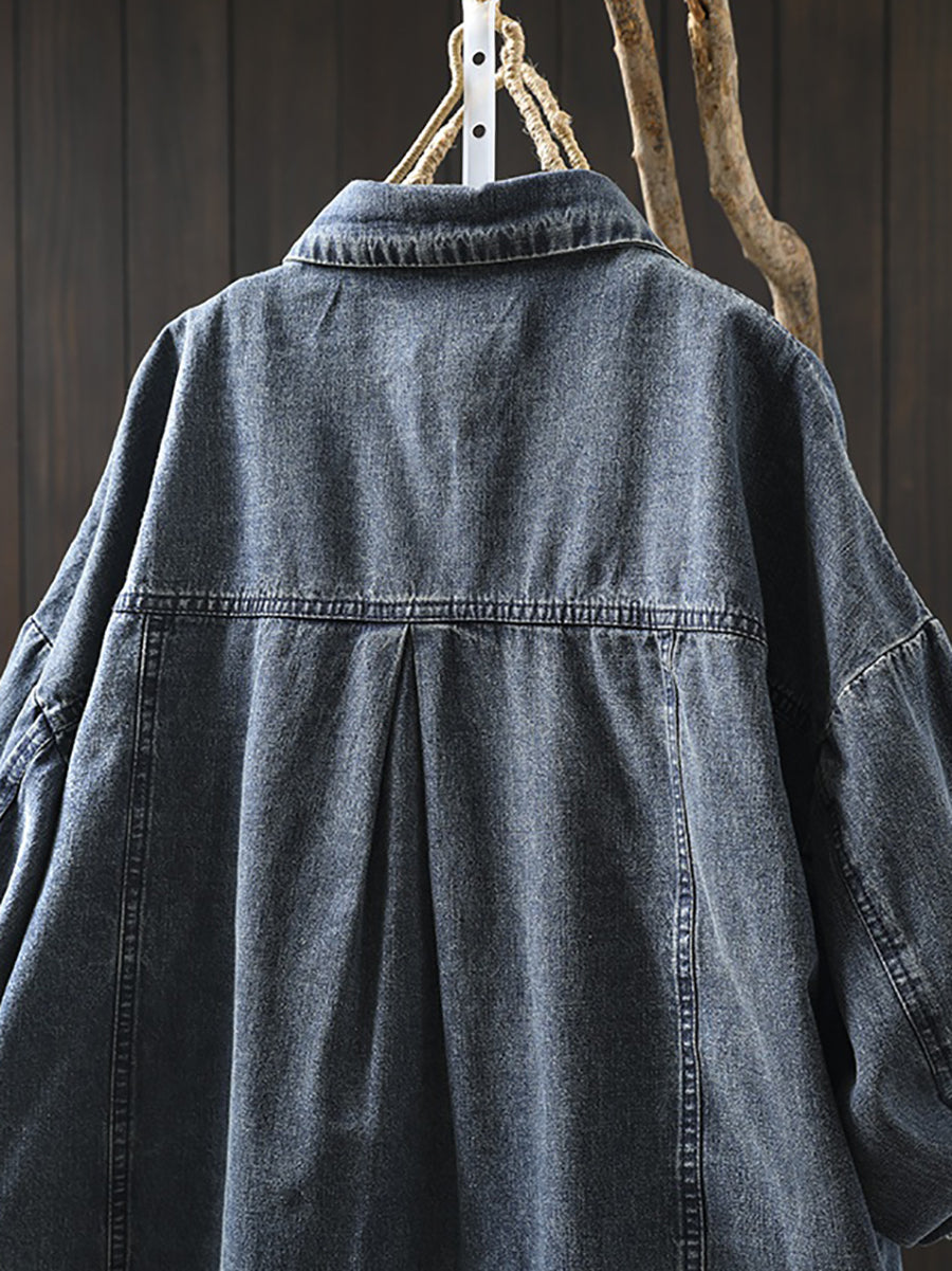Cerse™ - Vintage Collar Denim Jacket
