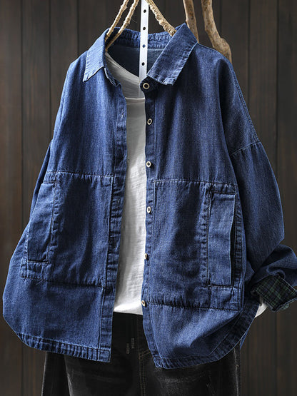Cerse™ - Vintage Collar Denim Jacket
