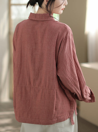 Enola™ - Turn-Down Collar Cotton Shirt