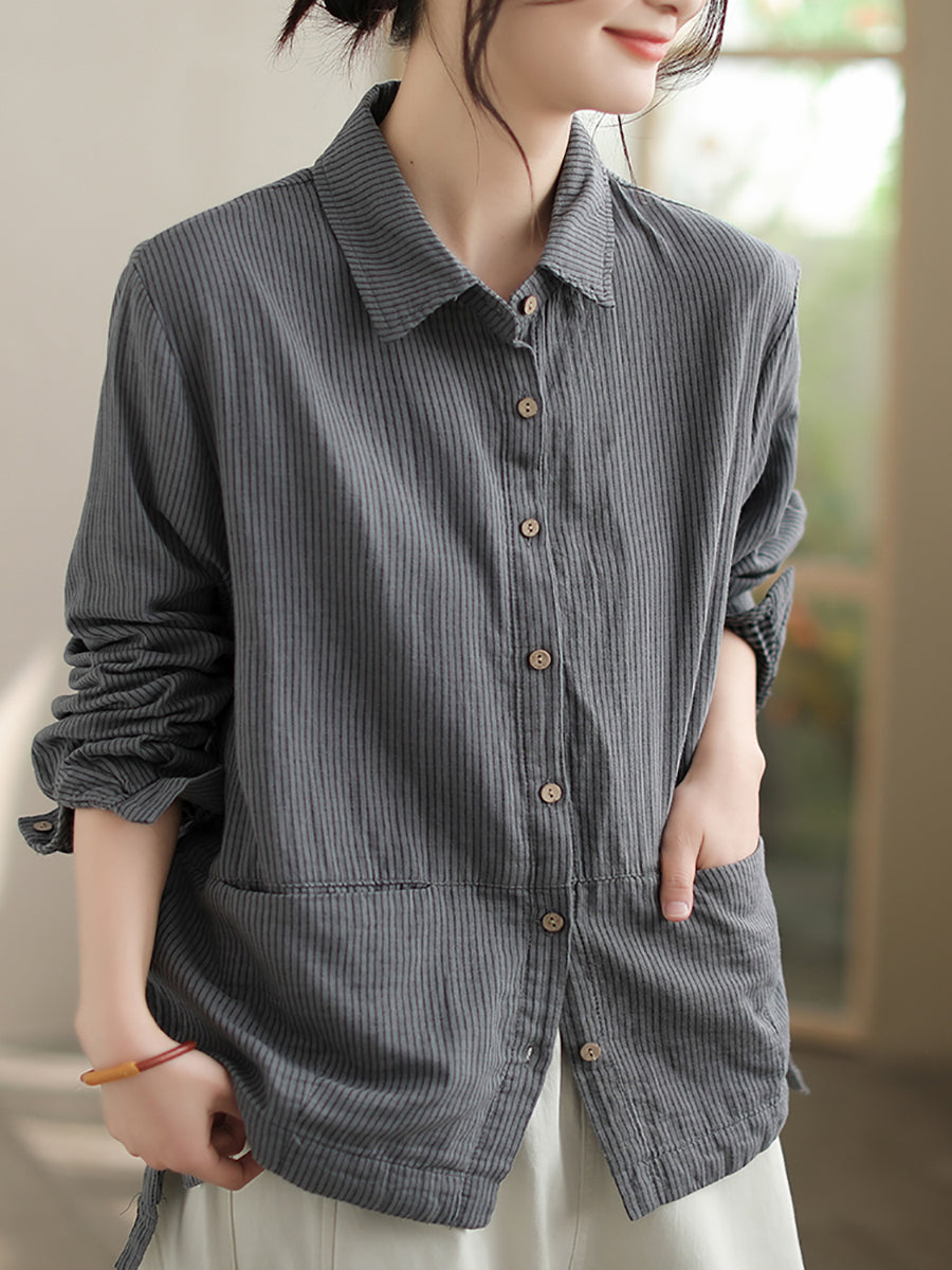 Enola™ - Turn-Down Collar Cotton Shirt