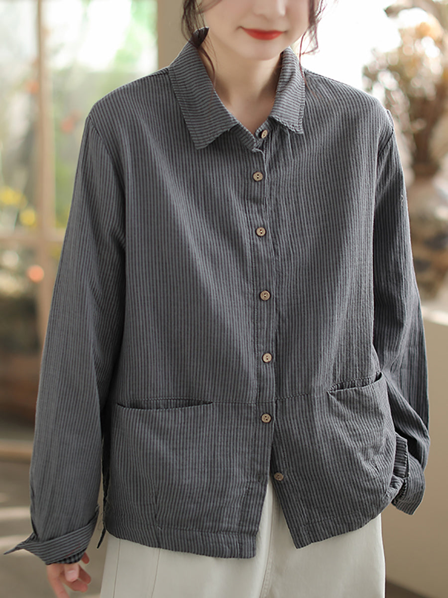 Enola™ - Turn-Down Collar Cotton Shirt