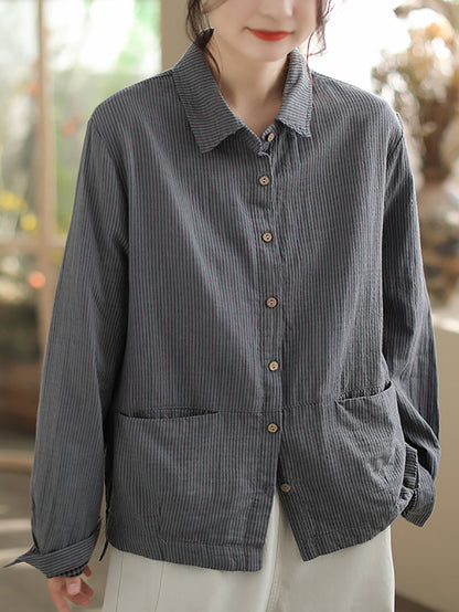 Enola™ - Turn-Down Collar Cotton Shirt