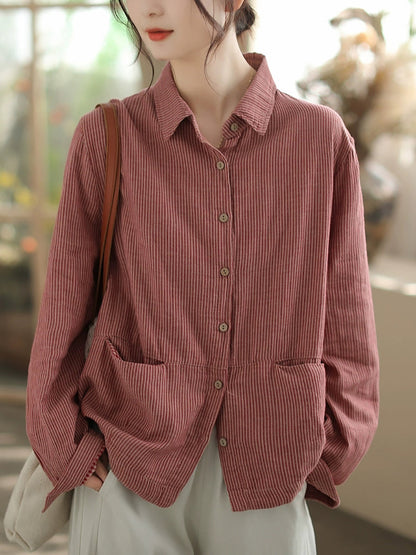 Enola™ - Turn-Down Collar Cotton Shirt