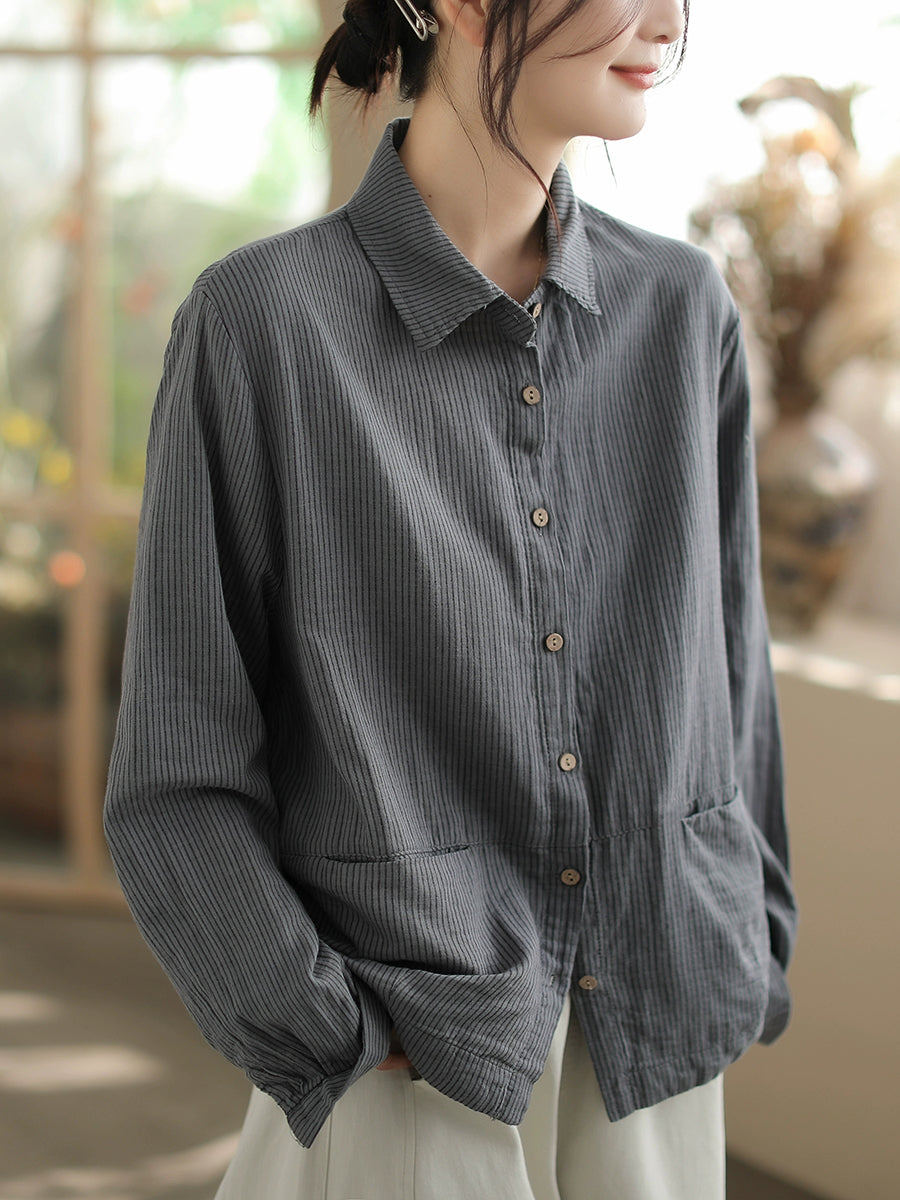 Enola™ - Turn-Down Collar Cotton Shirt