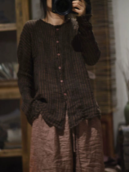 Clove™ - Retro Striped Linen Shirt