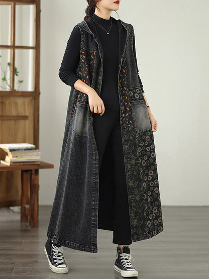 Diona™ - Vintage Denim Hooded Coat