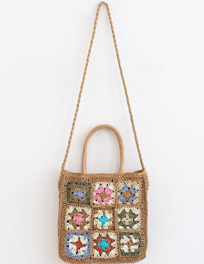 Amabel™ - Colored Flower Straw Bag