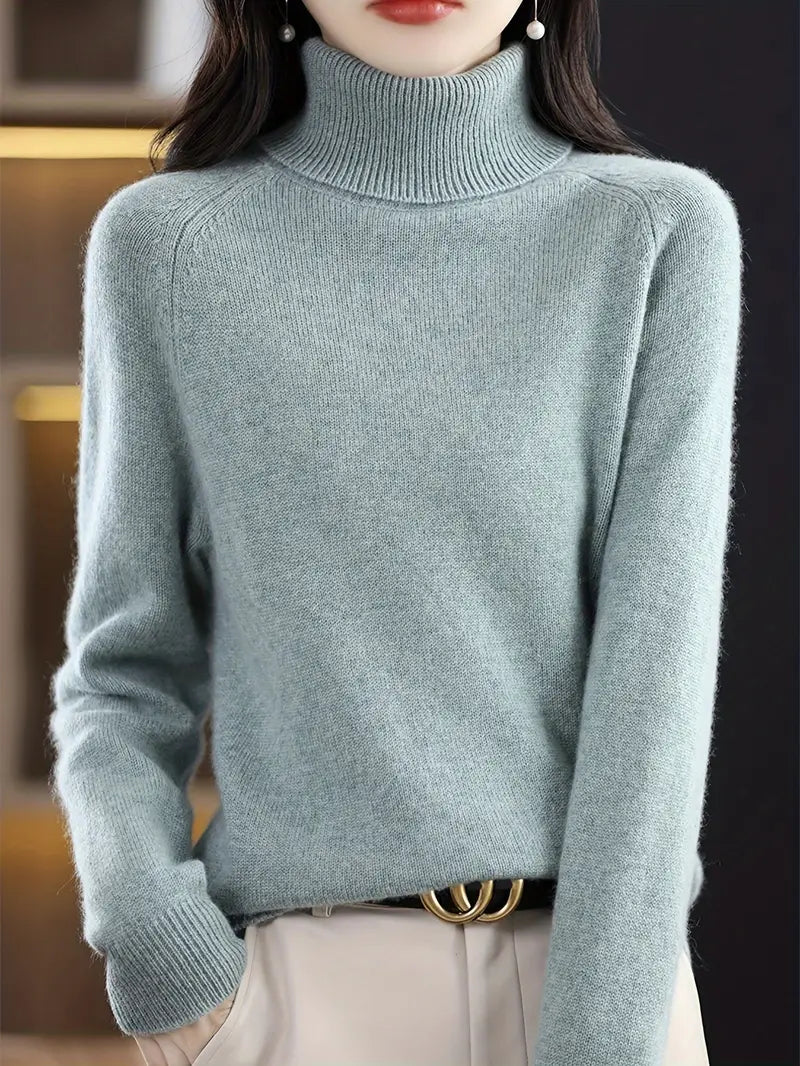 Talia™ - Solid Turtleneck Sweater