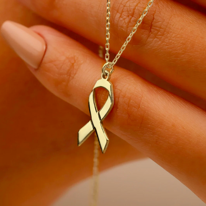 Delicate Ribbon Necklace | Together Against Breast Cancer
