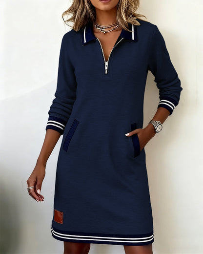 Eran™ - Long Sleeve Zipper Dress