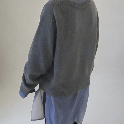 Cathy™ Asymmetric Button-up Knit Sweater