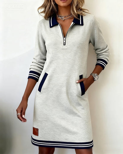 Eran™ - Long Sleeve Zipper Dress