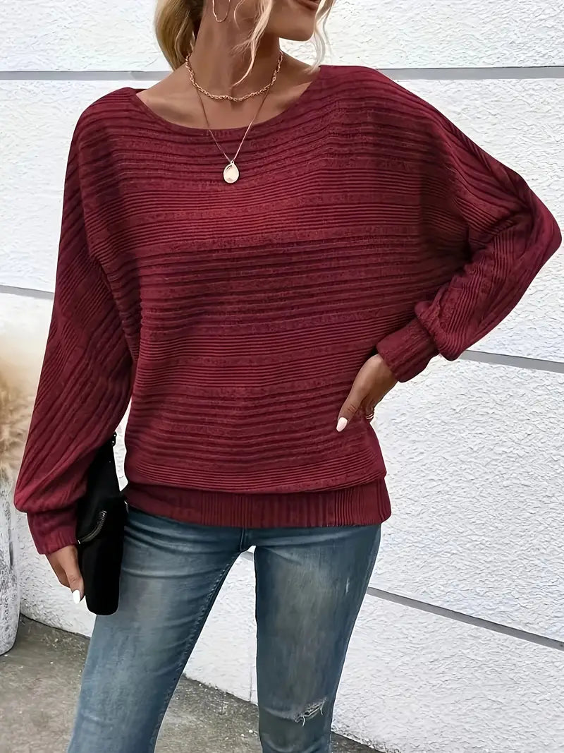 Arielle™ - Ribbed Batwing Sleeve Sweater