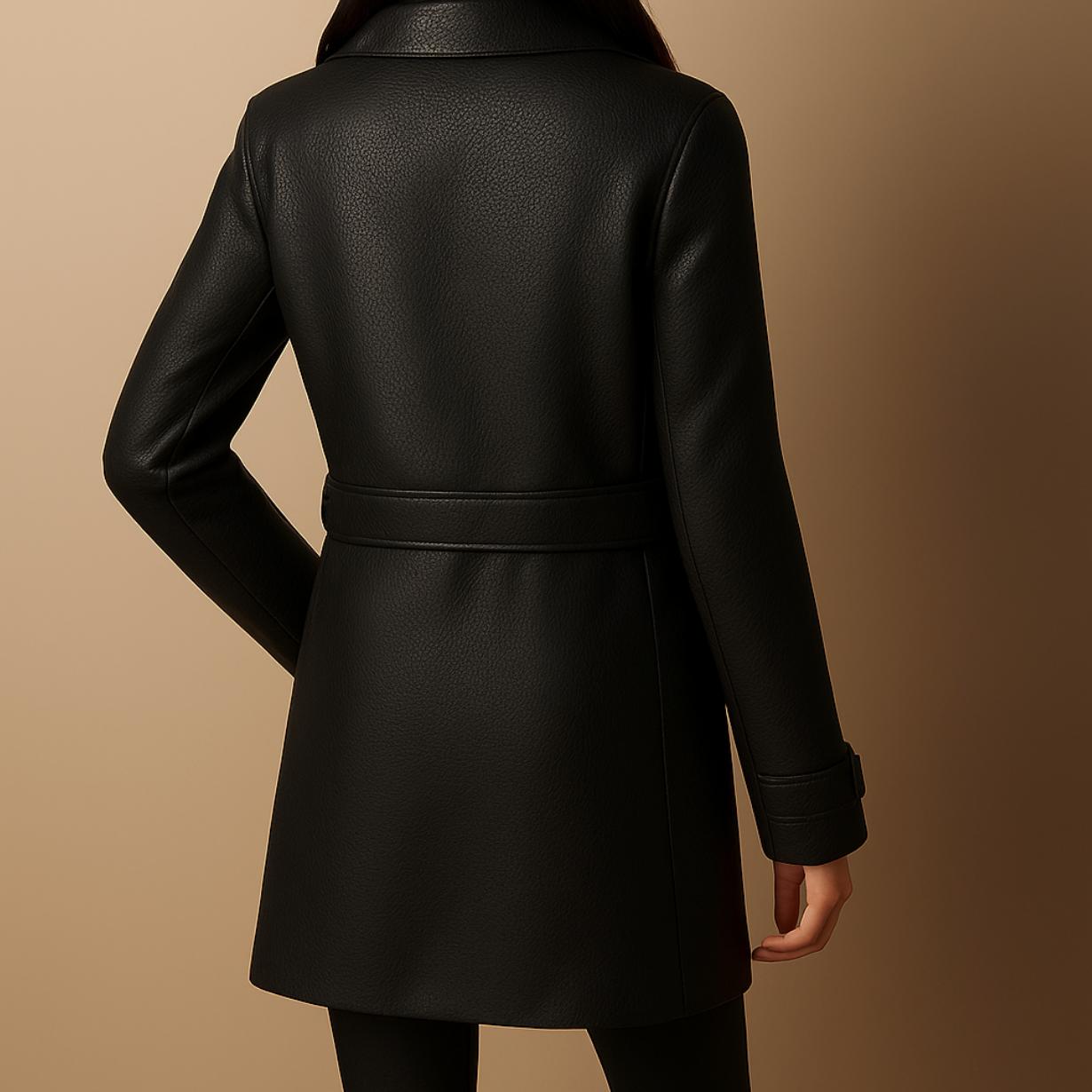Maya™ - Elegant Leather Coat