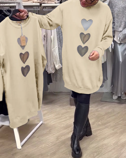 Lina™ - Casual Heart Print Dress