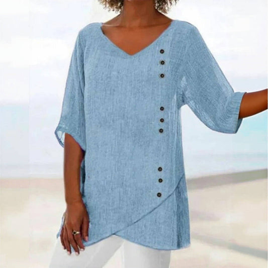 Liana™ – Summer Blouse with Button